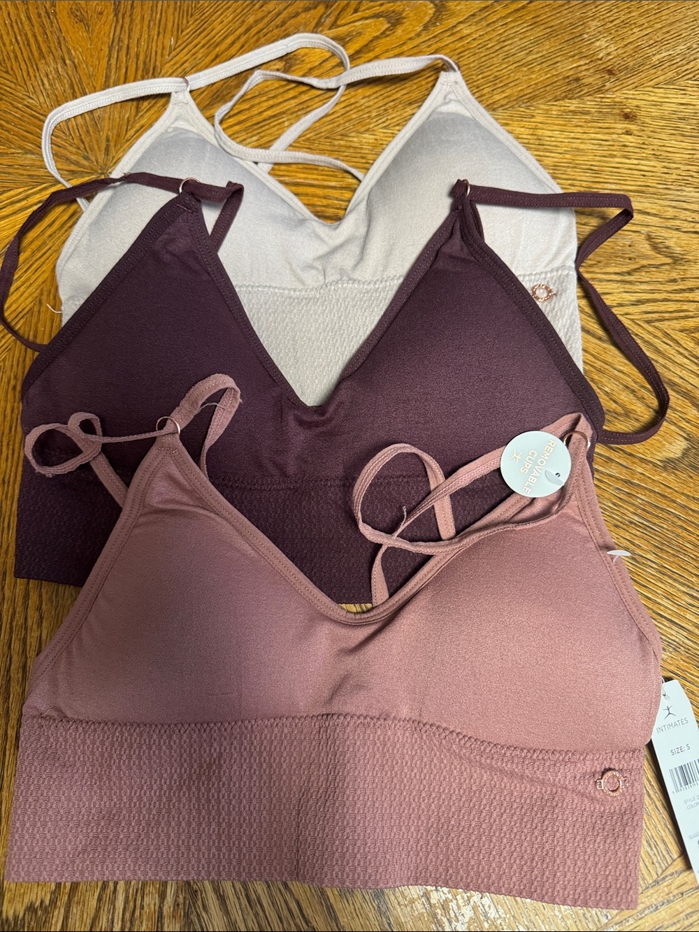 DANSKIN NWT S (3 pack) Everyday Seamless removable cups fall colors Bralettes